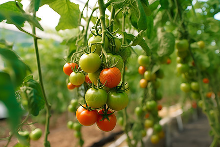 农业种植的番茄菜地图片