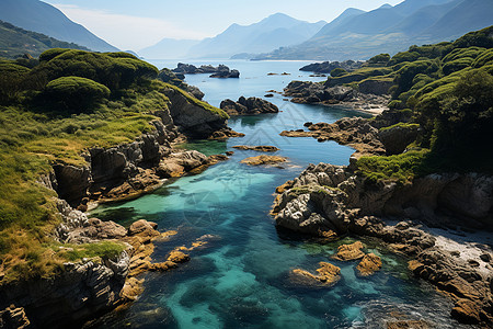 山脉水墨自然地貌景观背景