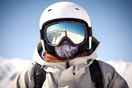 冬季中滑雪的男子图片