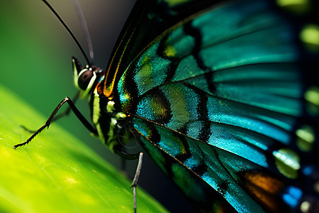 翅膀色彩斑斓的蝴蝶背景图片