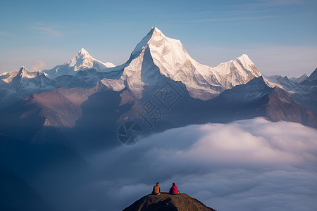 攀登雪山的勇者背景图片