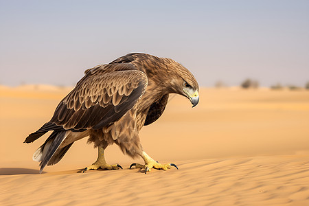 沙漠中的秃鹰背景图片