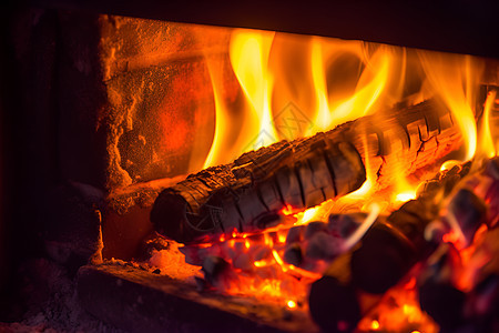 冬季全暖的炉火图片