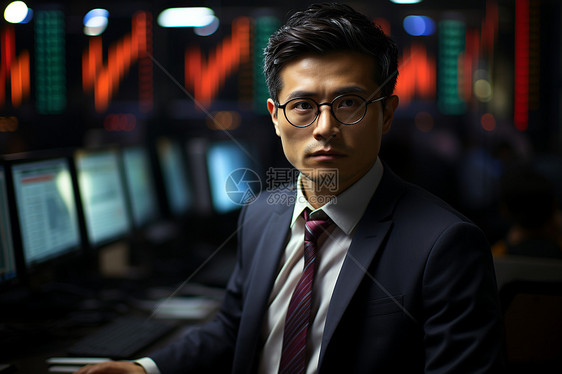 华尔街股票交易员图片