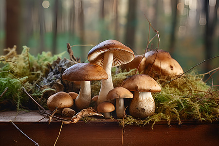 森林中的食用蘑菇图片