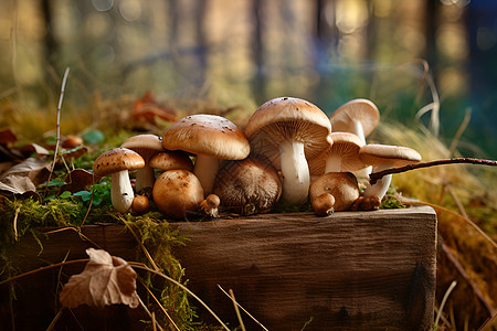 一片野生蘑菇图片