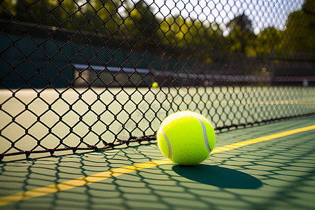 户外地面上的网球图片
