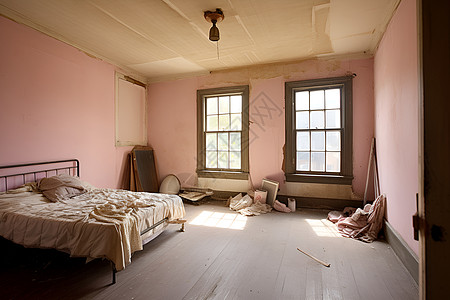 荒废破旧的卧室图片