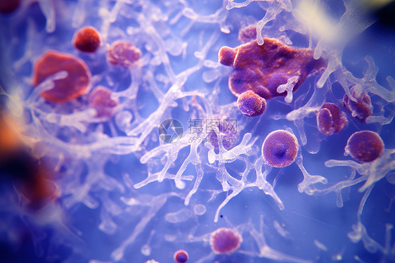 医学研究的病毒细胞概念图图片