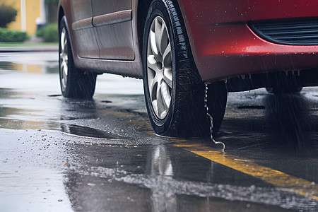 下雨天道路上的车辆图片