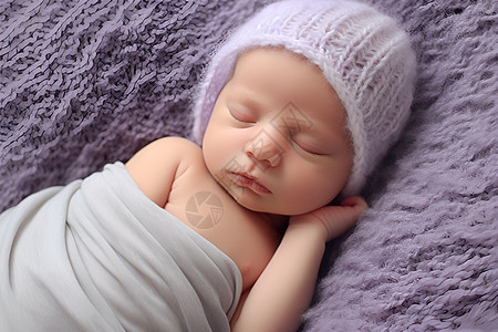 甜美睡姿的小婴儿图片