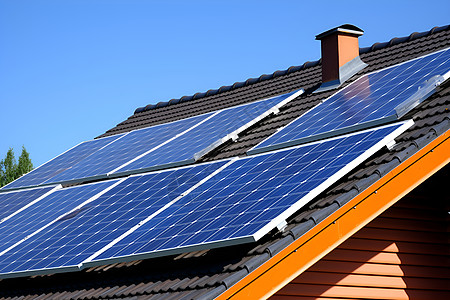 房屋科技创新科技的太阳能光伏板背景