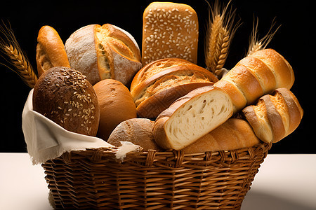 营养丰富的小麦面包背景图片