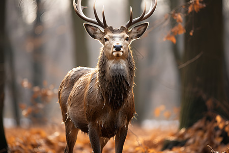 林中的鹿影背景图片