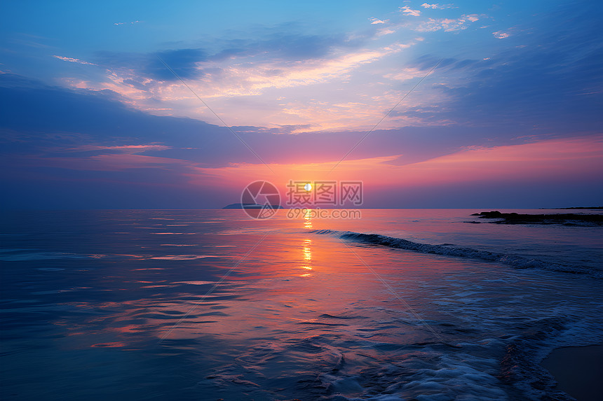 海边黄昏的日落图片