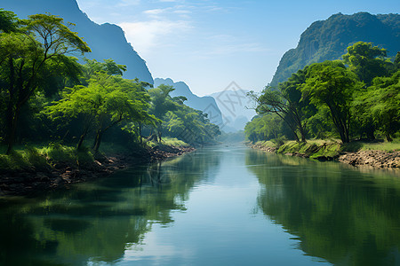 山水之间的风景图片