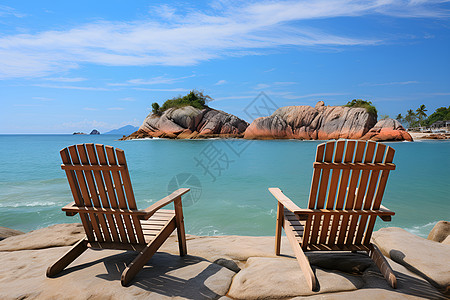 夏季海滩夏日海滩与岩石背景