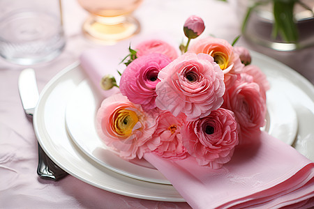 桌上的鲜花背景图片