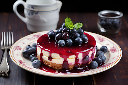 蓝莓芝士蛋糕图片