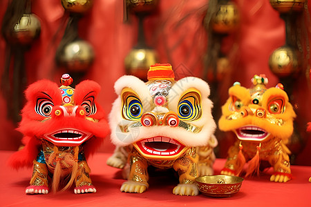 传统的中式狮子装饰拍图片