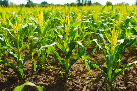 夏日玉米地背景图片