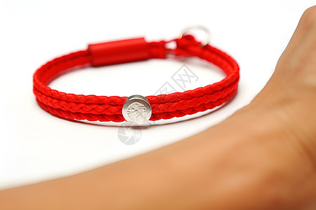 红绳红色手环背景