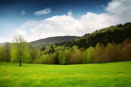 山间的自然风景背景图片