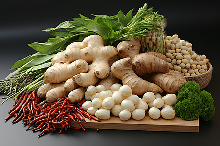 厨房新鲜的蔬菜背景图片