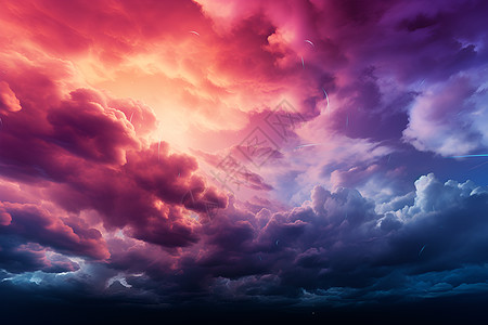 天空中的彩色云朵背景图片