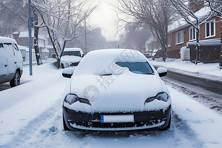 积雪覆盖的汽车图片