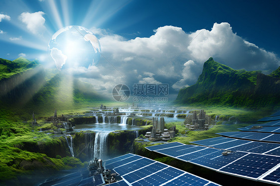 太阳能生态艺术图片
