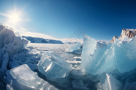 冰湖风光背景图片