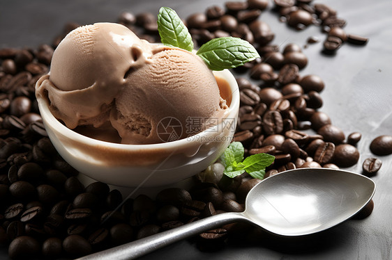 咖啡冰淇淋图片