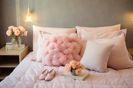 粉色温馨的卧室图片