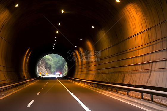 山脉中的隧道公路图片
