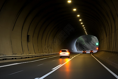 山脉中的交通隧道图片