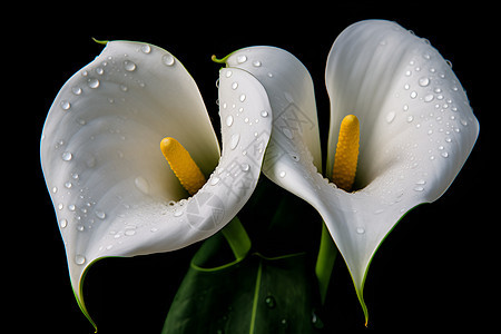 百合花上的水滴图片