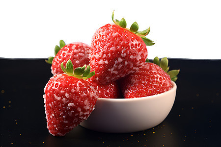 桌面上美味的草莓图片