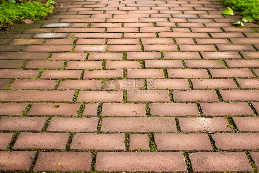 瓷砖铺设的城市道路图片