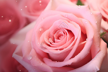 清新美丽的粉色玫瑰花朵背景图片