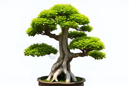 青翠绿意的松树盆栽图片