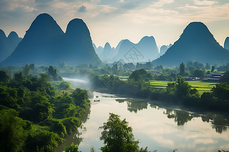 桂林山水风景风景优美的桂林山水背景