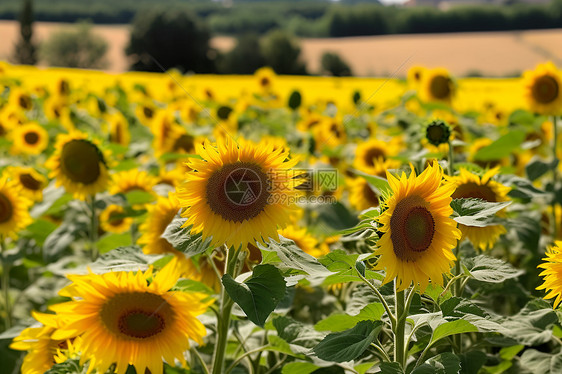 户外的向日葵花田图片