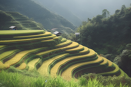 农村的种植田地背景图片