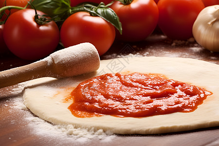 新鲜烘焙的意大利披萨背景图片