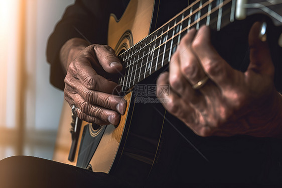 弹奏吉他的男子图片