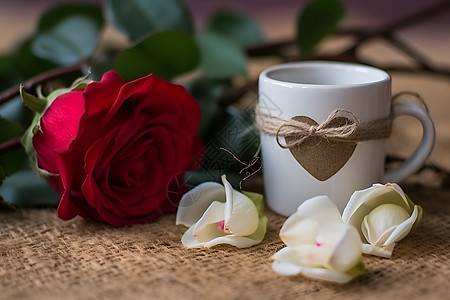 健康养生的玫瑰花茶背景图片