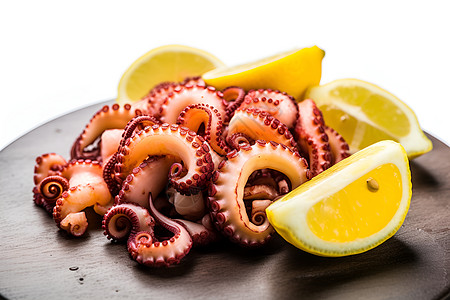 美味诱人的章鱼沙拉背景图片