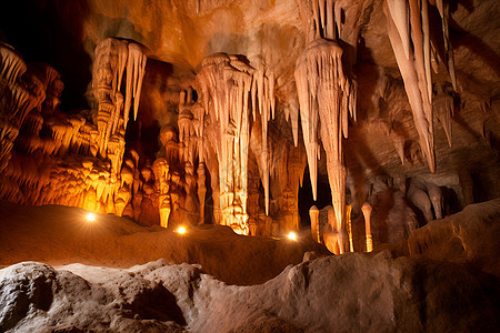 天然质地岩溶洞穴的美丽景观图片
