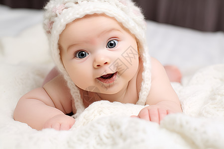 甜美笑容的小婴儿图片
